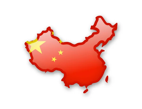 Flaga Chin Kontur Kraju Białym Tle — Wektor stockowy