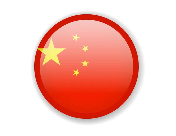 Flaga Chin Okrągła Ikona Jasny Ilustracja Wektorowa — Wektor stockowy