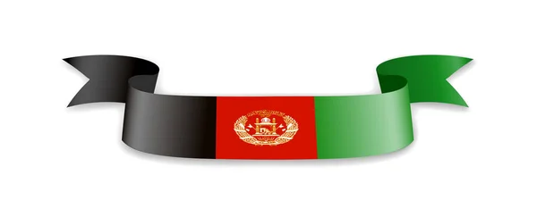 Afghanistan Flag Form Wave Ribbon Vector Illustration — Stock Vector