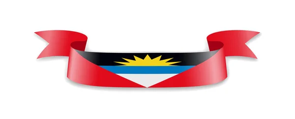 Antigua Barbuda Flag Form Wave Ribbon Vector Illustration — Stock Vector