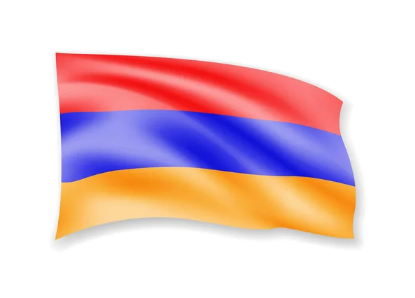 Schwenkt Die Armenia Flagge Auf Weiß Amerikanische Flagge Wind Vektorillustration — Stockvektor