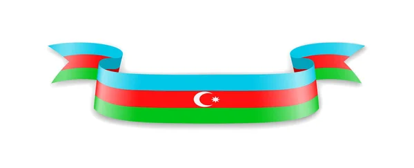 Флаг Азербайджана Форме Волновой Ленты Векторная Иллюстрация — стоковый вектор