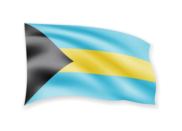 Bahamalar Bayrağı Beyaz Sallayarak Rüzgar Amerikan Bayrağı Vektör Çizim — Stok Vektör