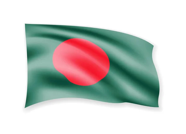 Integetett Zászló Banglades Fehér Amerikai Zászló Szélben Vektoros Illusztráció — Stock Vector