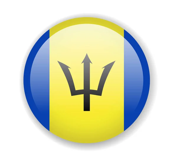 Bandeira Barbados Ícone Brilhante Redondo Ilustração Vetorial —  Vetores de Stock