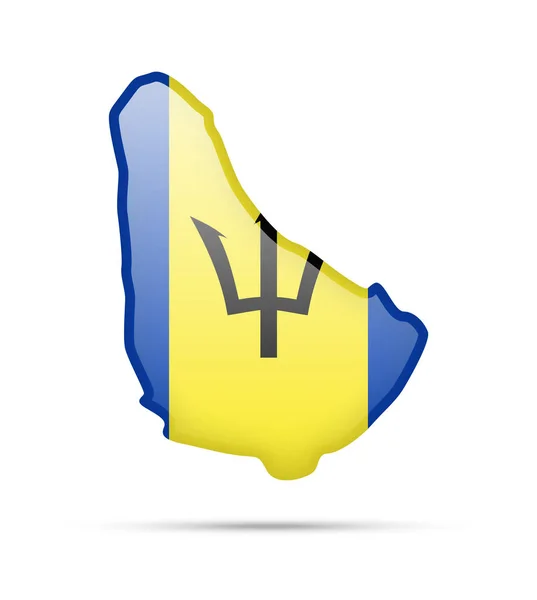 Bandera Barbados Esquema Del País Sobre Fondo Blanco — Vector de stock