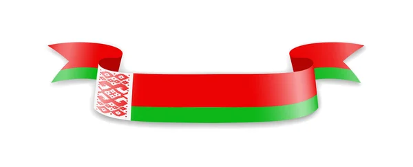 Bandiera Della Bielorussia Sotto Forma Nastro Ondulato Illustrazione Vettoriale — Vettoriale Stock