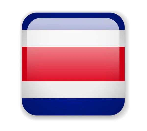 哥斯达黎加国旗 明亮的正方形图标 矢量插图 — 图库矢量图片