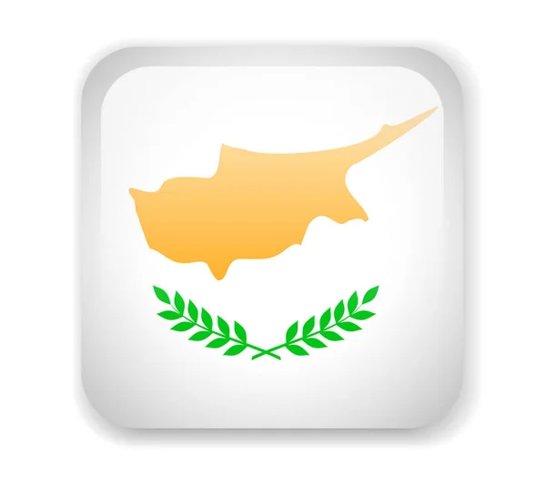 Bandeira Chipre Ícone Quadrado Brilhante Ilustração Vetorial — Vetor de Stock