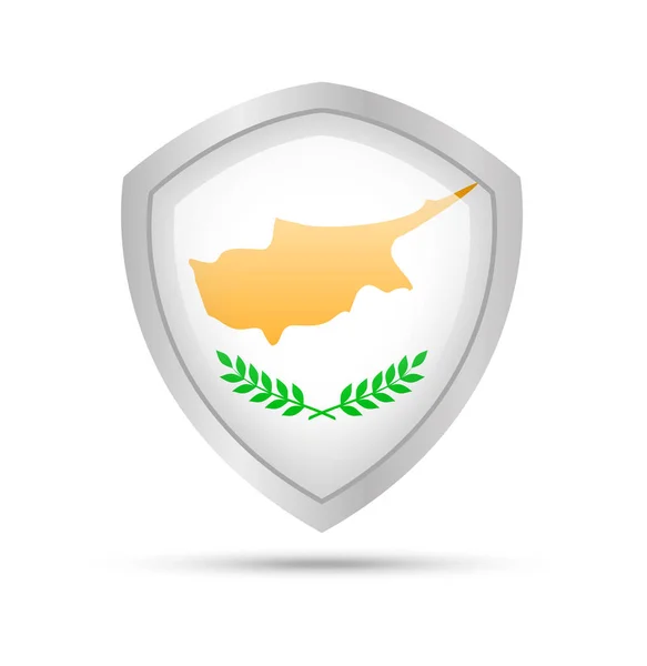 Schild Met Cyprus Vlag Witte Achtergrond Vectorillustratie — Stockvector