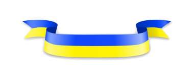 Ukrayna bayrağı dalga şerit şeklinde. Vektör çizim.