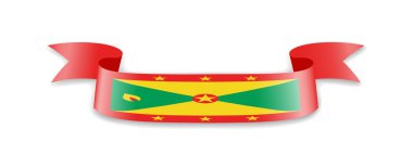Grenada bayrağı dalga şerit şeklinde. Vektör çizim.