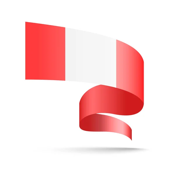 Austria Flag Form Wave Ribbon Vector Illustration White Background — Stock Vector