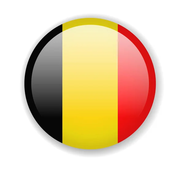 Belgien Flagga Runda Ljusa Ikonen Vektorillustration — Stock vektor