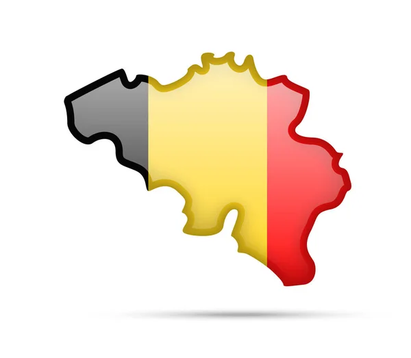 Belgium Flag Outline Country White Background — Stock Vector