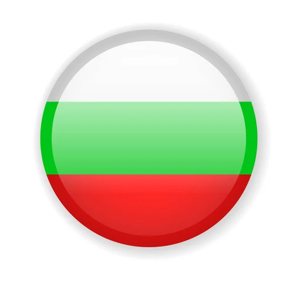 Bandera Bulgaria Icono Brillante Redondo Ilustración Vectorial — Archivo Imágenes Vectoriales