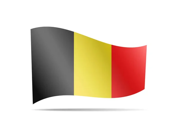 Waving Belgium Flag White Flag Wind — Stock Vector