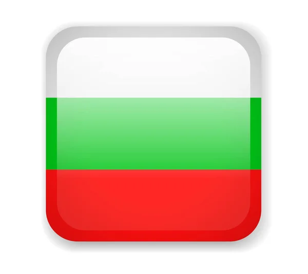 Bandera Bulgaria Icono Cuadrado Brillante Ilustración Vectorial — Archivo Imágenes Vectoriales