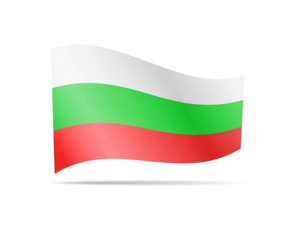 Waving Bulgaria Flag White Flag Wind — Stock Vector