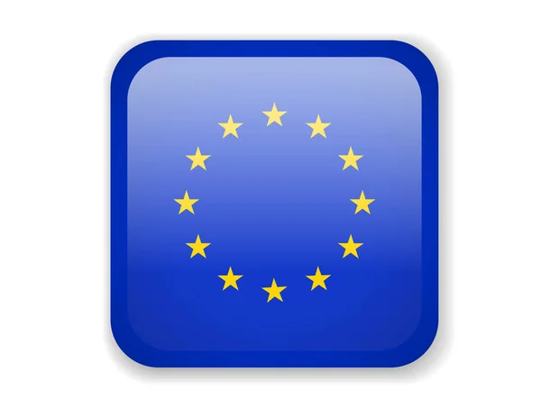 Flagge Der Europäischen Union Helles Quadratisches Symbol Vektorillustration — Stockvektor