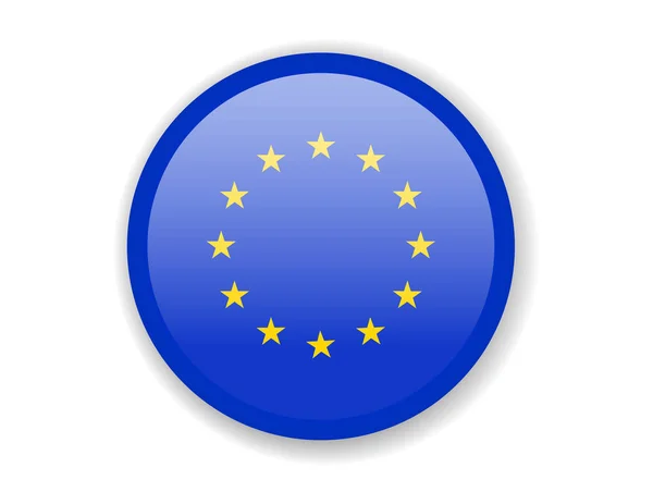 Flagge Der Europäischen Union Rundes Helles Symbol Vektorillustration — Stockvektor