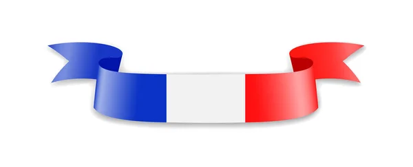 France Flag Form Wave Ribbon Vector Illustration — Stock Vector