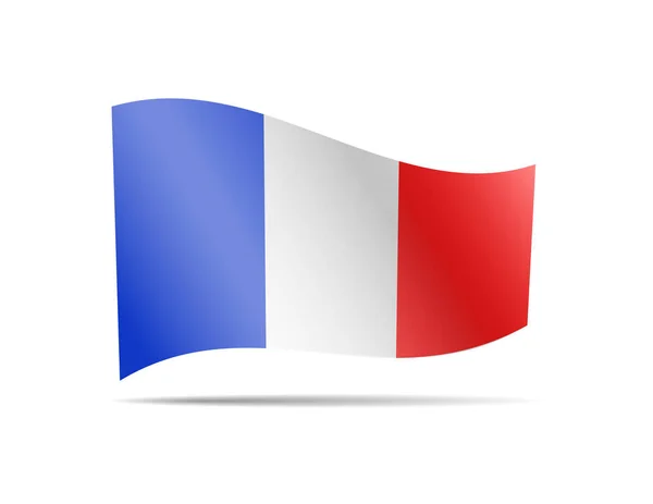 Frankreich Fahne Auf Weiß Schwenkend Flagge Wind Vektorillustration — Stockvektor