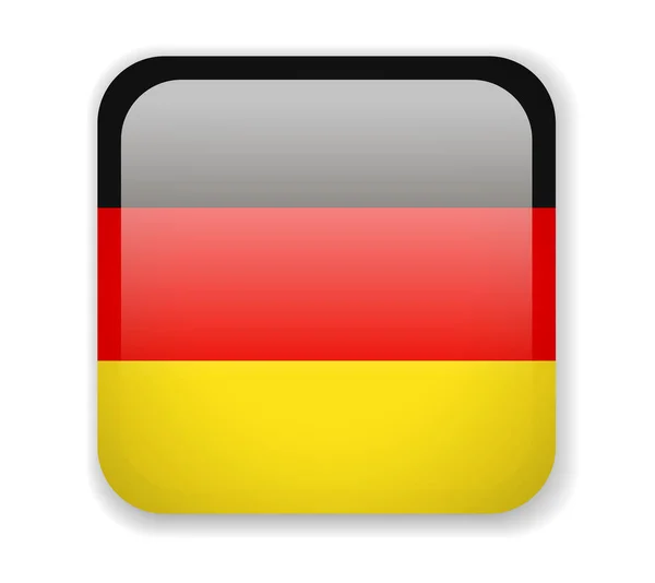 Németország Zászlaja Bright Tér Ikonra Vektoros Illusztráció — Stock Vector