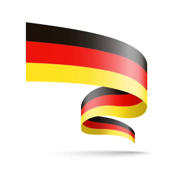 Flagge Deutschlands Form Eines Wellenbands Vektor Illustration Auf Weißem Hintergrund — Stockvektor