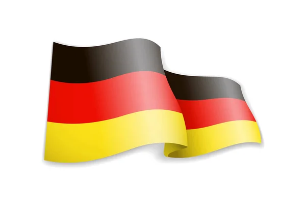 Waving Germany Flag White Background Vector Illustration — Stock Vector