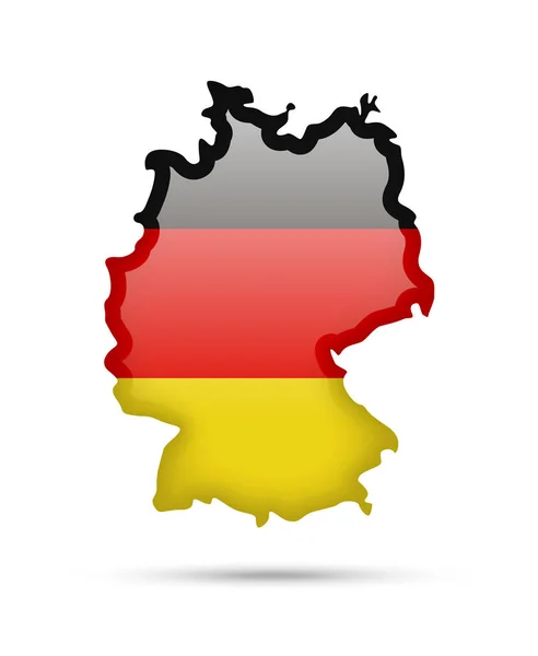 Germany Flag Outline Country White Background — Stock Vector