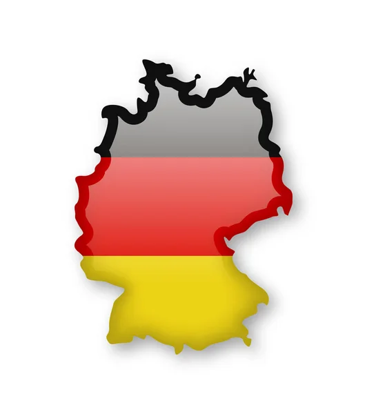 Germany Flag Outline Country White Background — Stock Vector