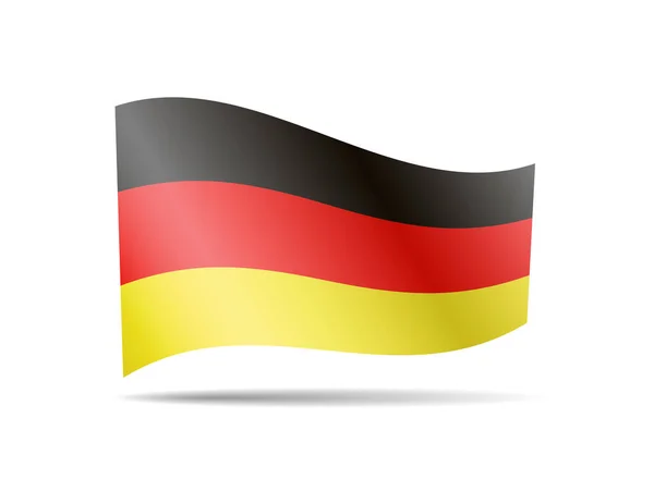 Almanya Bayrağı Beyaz Sallayarak Rüzgardaki Bayrak Vektör Çizim — Stok Vektör