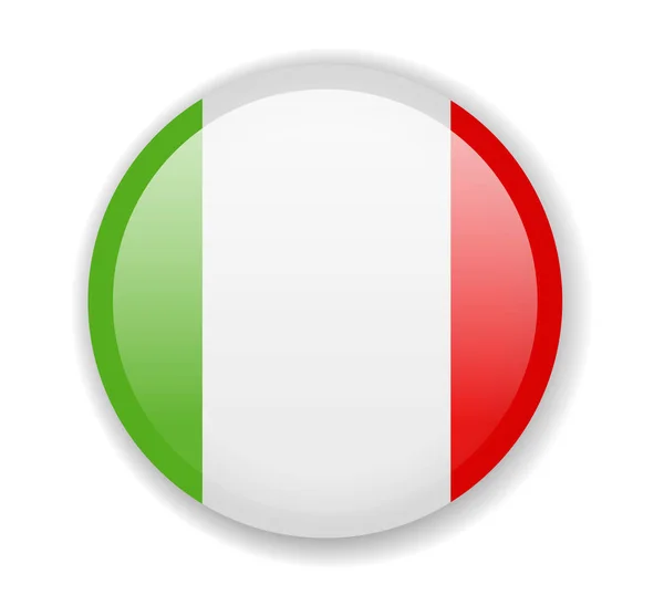 Прапор Італії Круглі Яскравий Значок Векторні Ілюстрації — стоковий вектор