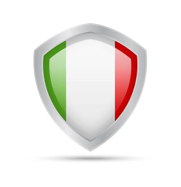 Shield Italy Flag White Background Vector Illustration — Stock Vector
