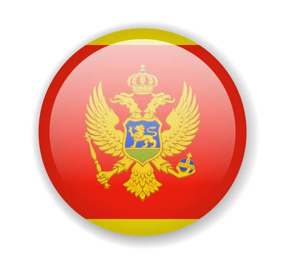 Montenegro Flag Bright Icon Vector Illustration — Stock Vector