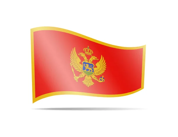 Waving Montenegro Flag White Flag Wind Vector Illustration — Stock Vector