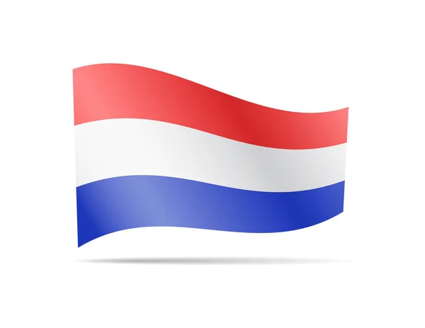 Waving Netherlands Flag White Flag Wind Vector Illustration — Stock Vector
