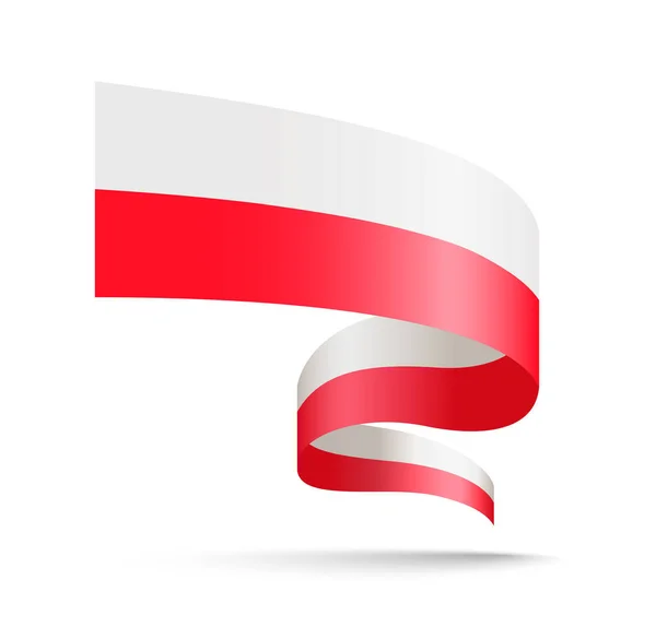 Vlajka Polsko Podobě Vln Pásu Vektorové Ilustrace Bílém Pozadí — Stockový vektor