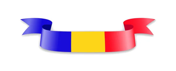 Bendera Rumania Dalam Bentuk Pita Gelombang Ilustrasi Vektor - Stok Vektor