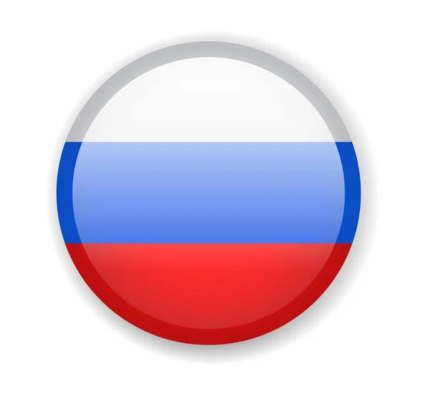 Vlag Van Rusland Ronde Heldere Pictogram Vectorillustratie — Stockvector