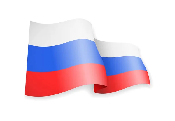 Wapperende Vlag Van Rusland Wit Vlag Wind Vectorillustratie — Stockvector