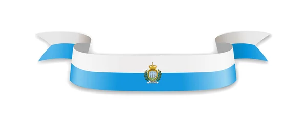 Bandeira San Marino Forma Fita Onda Ilustração Vetorial —  Vetores de Stock