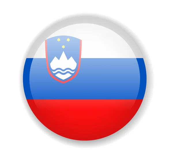 Σημαία Σλοβενίας Φωτεινό Στρογγυλό Εικονίδιο Εικονογράφηση Διάνυσμα — Διανυσματικό Αρχείο