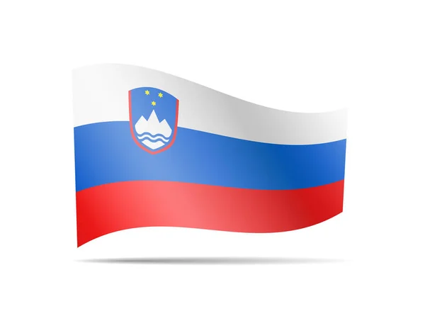 Mengibarkan Bendera Slovenia Berwarna Putih Bendera Dalam Angin Ilustrasi Vektor - Stok Vektor