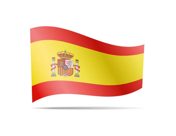 挥舞着白色的西班牙国旗 风中飘扬着国旗 向量例证 — 图库矢量图片