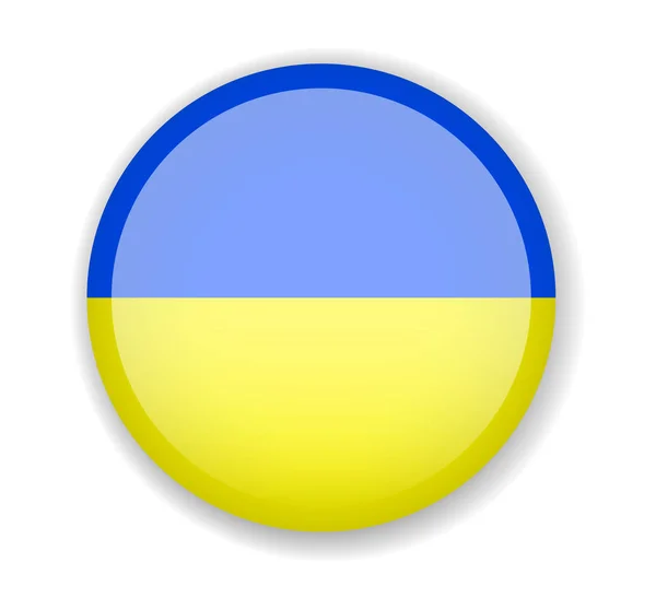 Vlajka Ukrajiny Kolo Jasné Ikona Vektorové Ilustrace — Stockový vektor