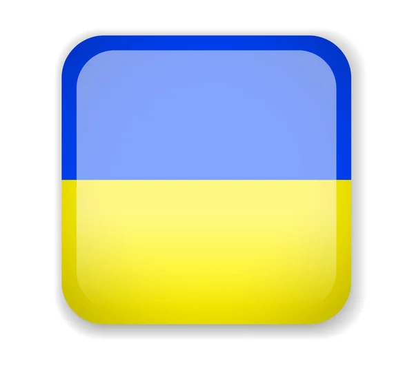 Vlajka Ukrajiny Čtverec Světlé Ikony Vektorové Ilustrace — Stockový vektor