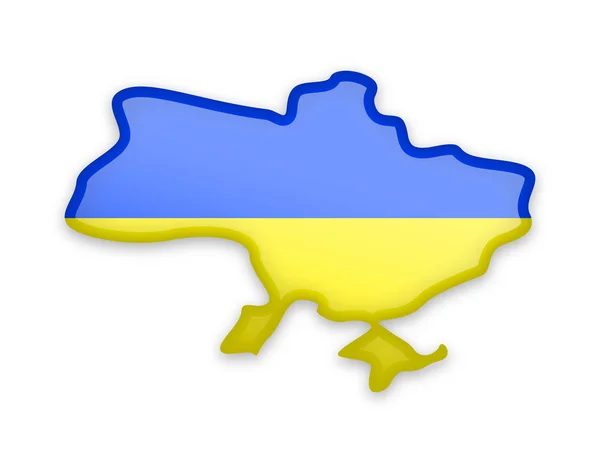 Ukraina Flagga Och Disposition Landet Vit Bakgrund — Stock vektor