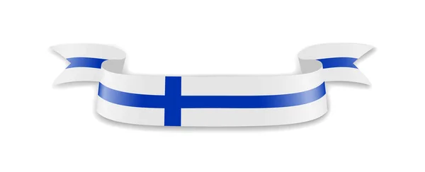 Vlag Van Finland Vorm Van Golf Lint Vectorillustratie — Stockvector